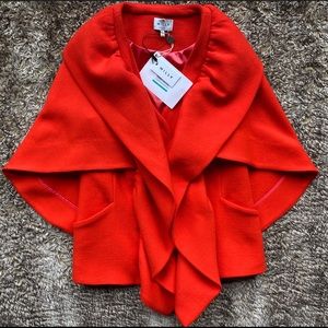 MILLY Ruffled Wool Blend Cape